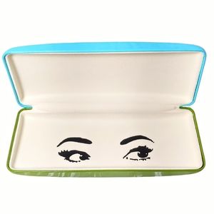 Kate Spade Blue Green Eyeglass Colorblock Clam Shell Hard Sunglass Case